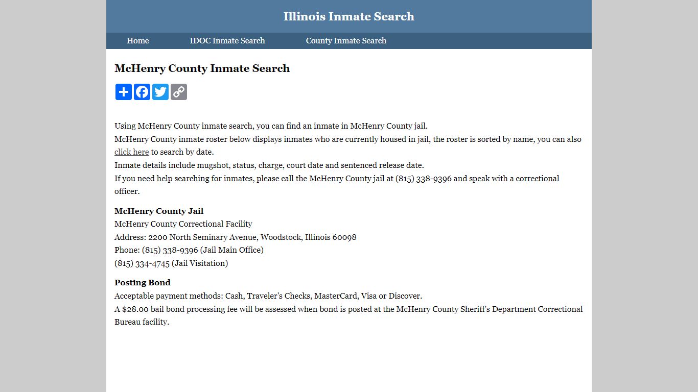 McHenry County Inmate Search